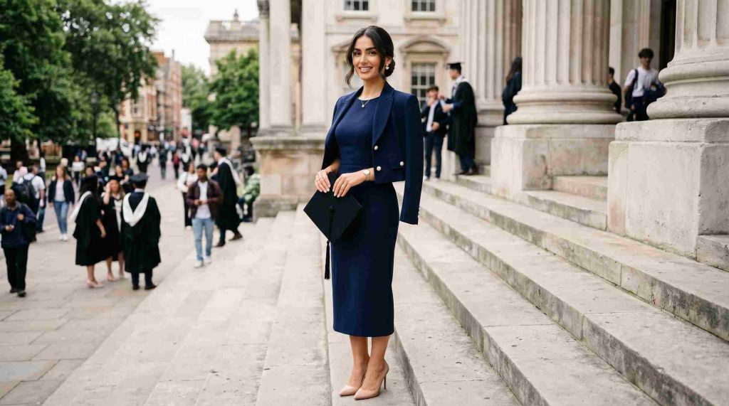 The University Graduation Blazer and Midi Dress